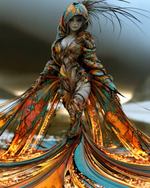hooded ember veil portrait art