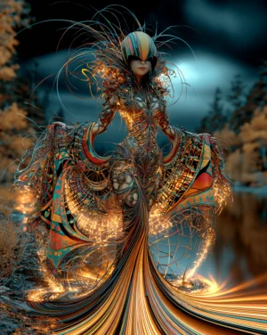 spark web gown portrait art