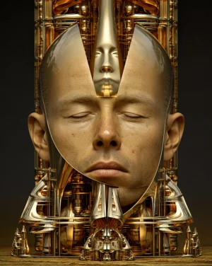 pillar face shrine portrait art