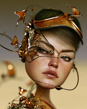 antenna brass cap portrait art