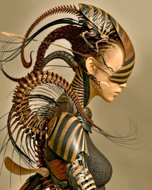 striped insect dancer portrait art