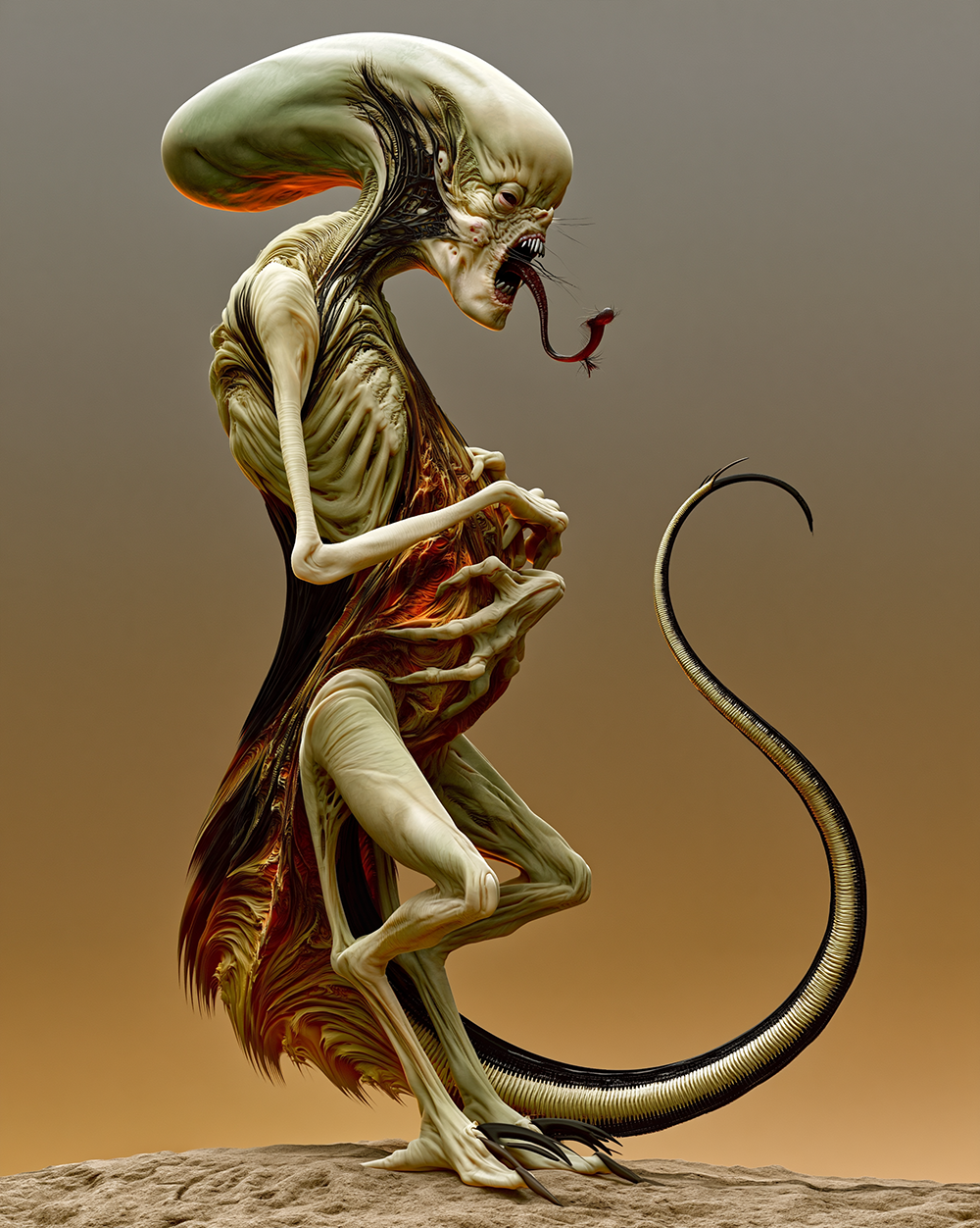 pale long tail wanderer portrait art