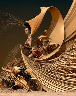 bronze sail rider portrait art