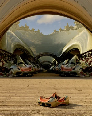 arched hall and the slipper portrait art