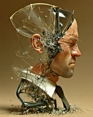 glass shard bust portrait art