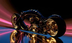 gold stud chopper landscape art