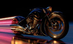gold pipes bagger landscape art