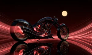 red moon chopper landscape art