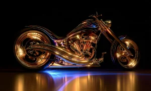 golden rail chopper landscape art