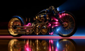 pink spoke cruiser landscape art