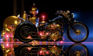 brass lamp cruiser landscape art
