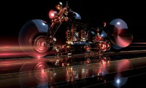 glass dome wheel chopper landscape art