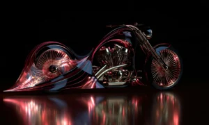 pale rose fairing chopper landscape art