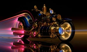 brass boiler chopper landscape art