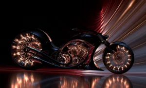 pinwheel rear wheel chopper landscape art