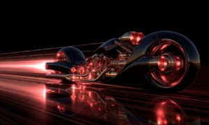 round head taillight racer landscape art