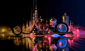 spire skyline micro cruiser landscape art