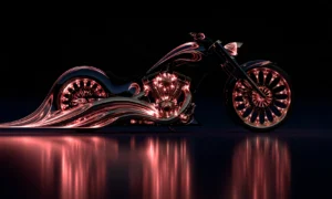scroll fender chopper landscape art