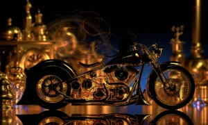 golden smoke cruiser landscape art