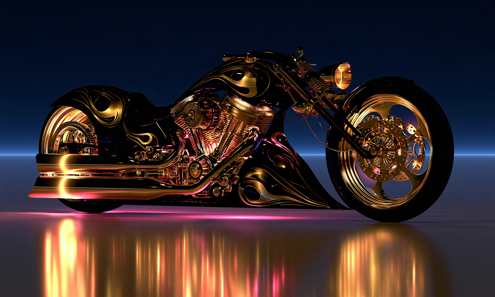 flame fender cruiser landscape art