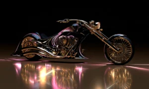 long fork chopper in gold haze landscape art