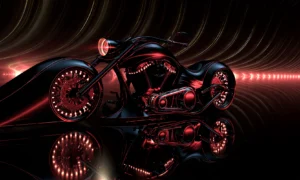 red ripple chopper landscape art