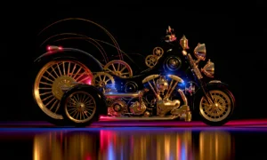 spare wheel gear cruiser landscape art