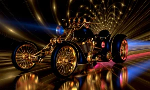 golden burst trike landscape art