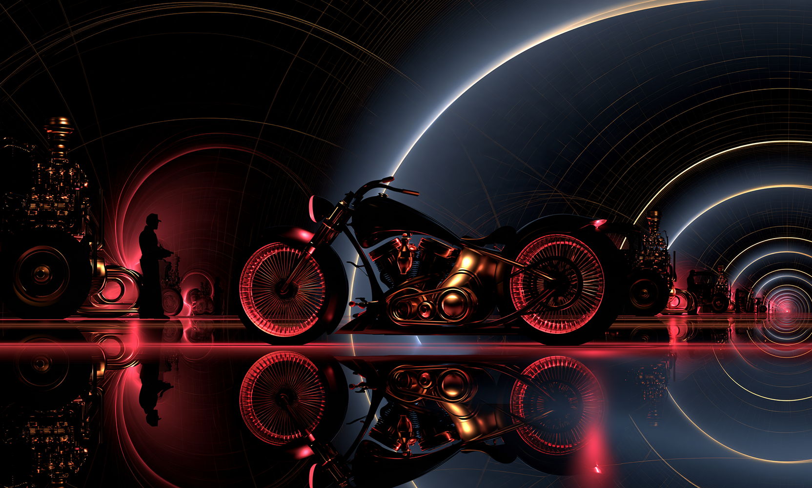 ring arch garage landscape art