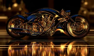 golden panorama chopper landscape art