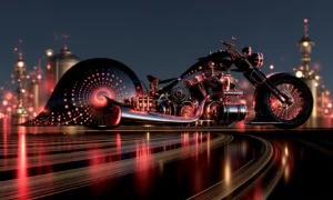 snail shell skyline rider landscape art