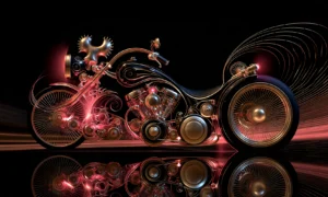 pinwheel handlebar chopper landscape art