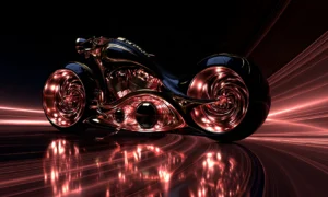 round wheel rose cruiser landscape art