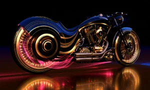 gold ring wheel cruiser landscape art