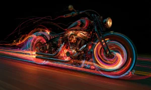 fire ribbon bobber landscape art