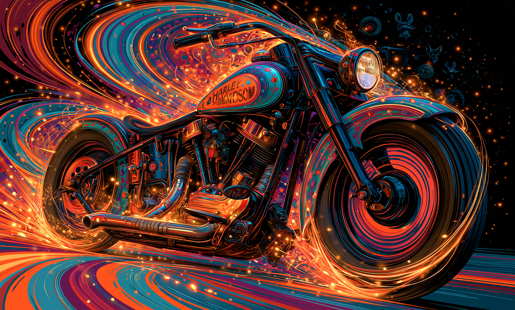 ribbon fire bobber landscape art