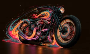 painted streaks dark bobber landscape art