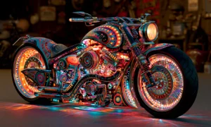 chrome detail fastback landscape art