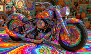 rainbow swirl bobber landscape art