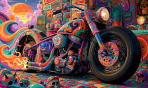 sunset swirl bobber landscape art