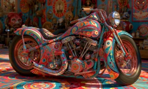 flower painted fastback landscape art