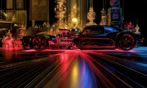 pump station muscle coupe landscape art