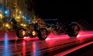 rose underglow hot rod landscape art