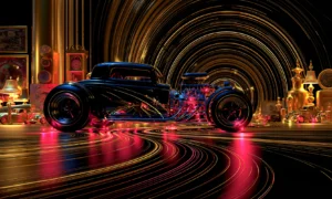 golden ring roadster landscape art