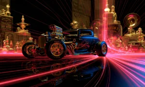 rose beam rat rod landscape art