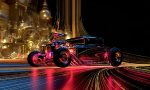 glass shop hot rod landscape art