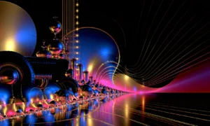 mirror road sphere rod landscape art