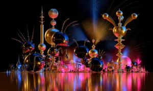 ant colony gold garden landscape art