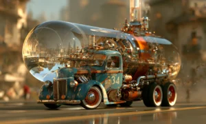 glass bubble hauler landscape art
