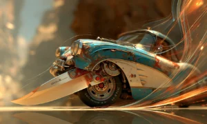 blade fender coupe landscape art